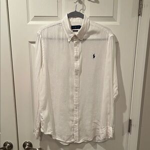 Polo by Ralph Lauren Classic White Linen Button-Down Shirt